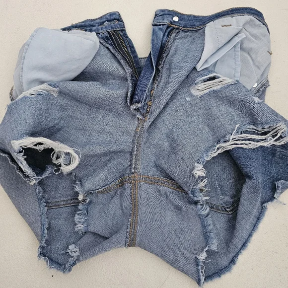 REWASH Distressed Blue Super High-Rise Jean Womens Shorts SIZE 5/27 - Picture 16 of 16